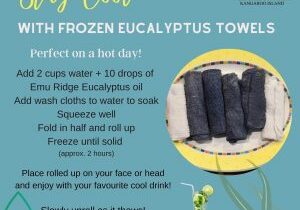 Frozen towels, Emu Ridge Eucalyptus oil Kangaroo Island